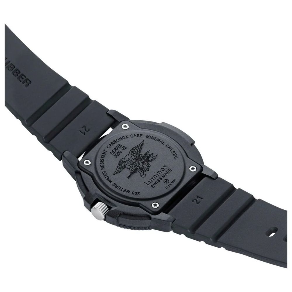 Luminox Men's Black Rubber Sport Watch with Yellow Dial