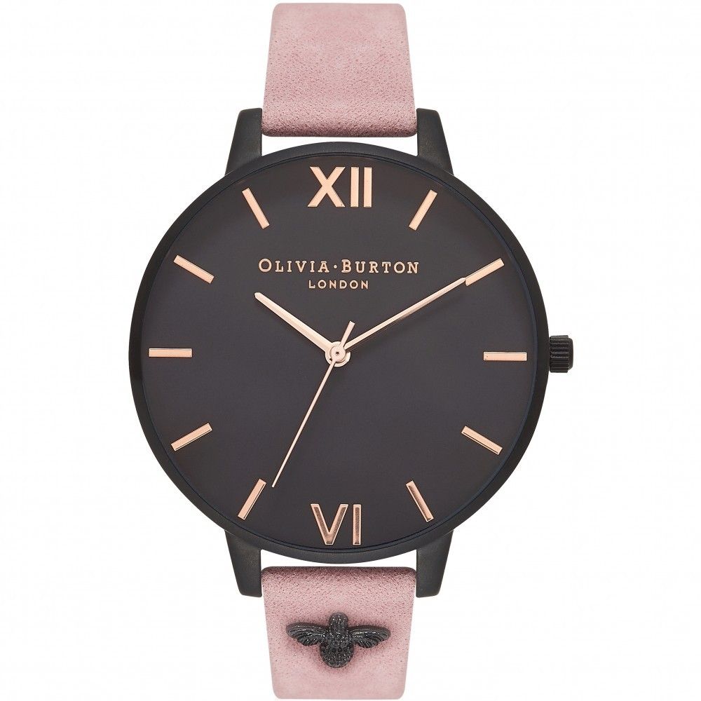 Olivia Burton Women's Pink Synthetic Leather Dress Watch
