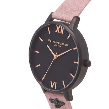 Olivia Burton Women's Pink Synthetic Leather Dress Watch