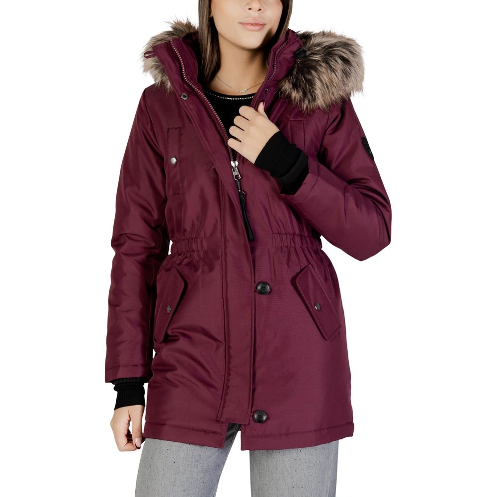 Only ONLIRIS FUR Bordeaux Polyester Parka