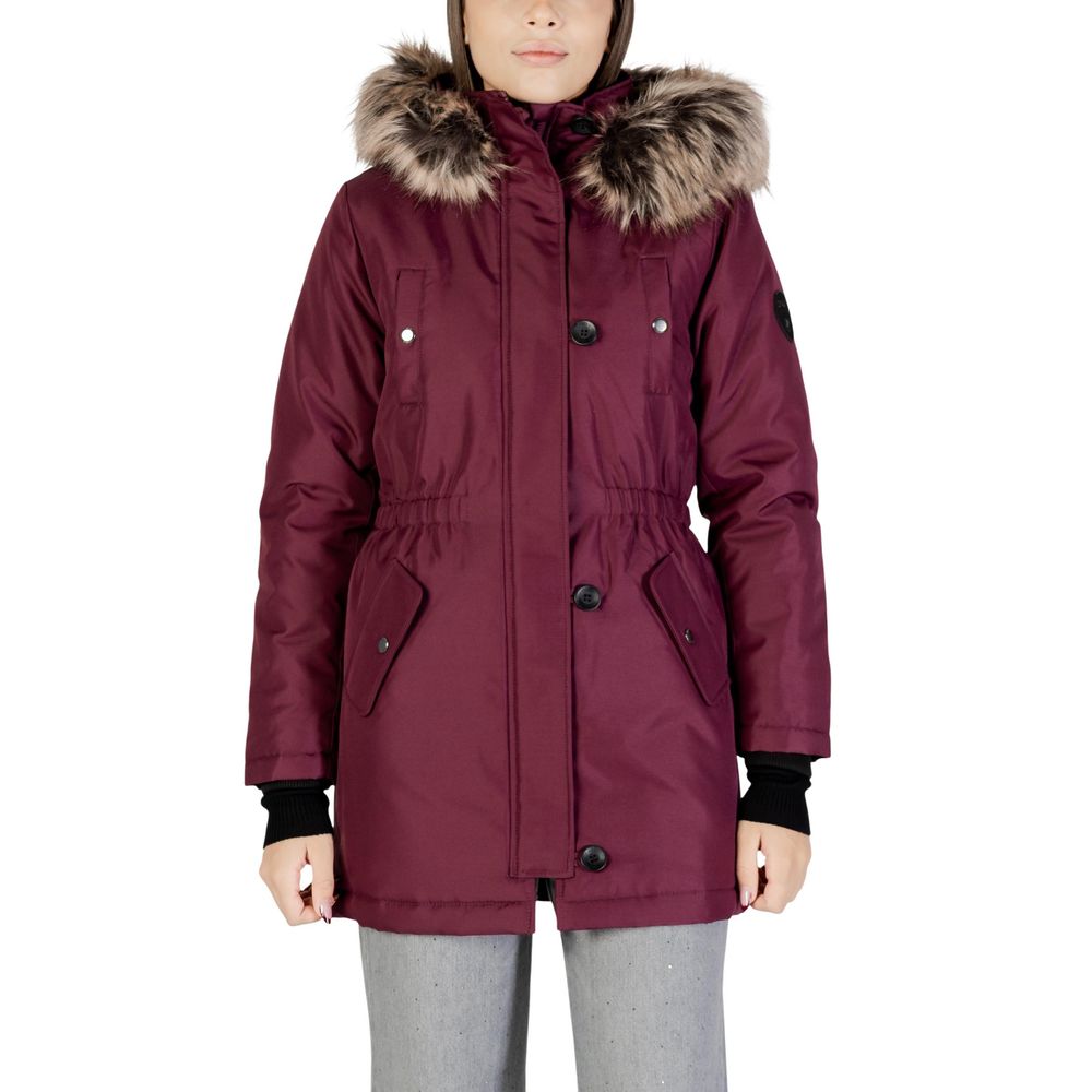 Only ONLIRIS FUR Bordeaux Polyester Parka