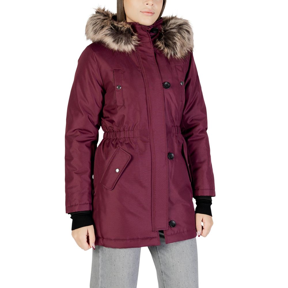 Only ONLIRIS FUR Bordeaux Polyester Parka