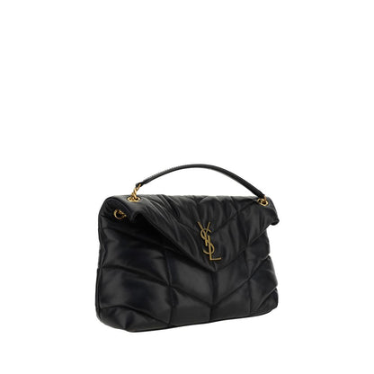 Saint Laurent LouLou Medium Black Lamb Leather Shoulder Bag