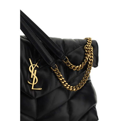 Saint Laurent LouLou Medium Black Lamb Leather Shoulder Bag