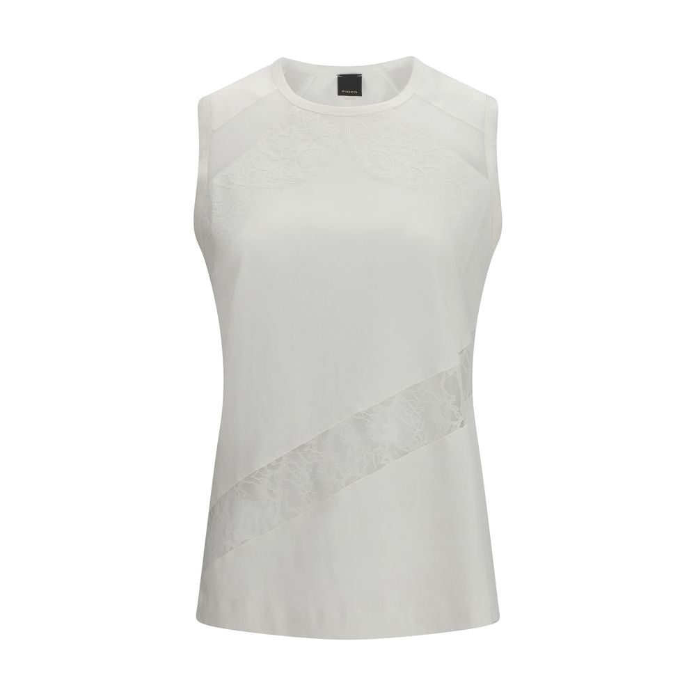 PINKO White Cotton Sleeveless T-Shirt - The Top Molly