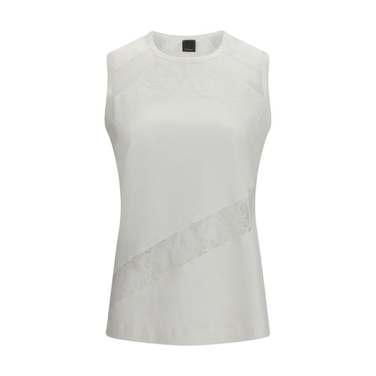 PINKO White Cotton Sleeveless T-Shirt - The Top Molly
