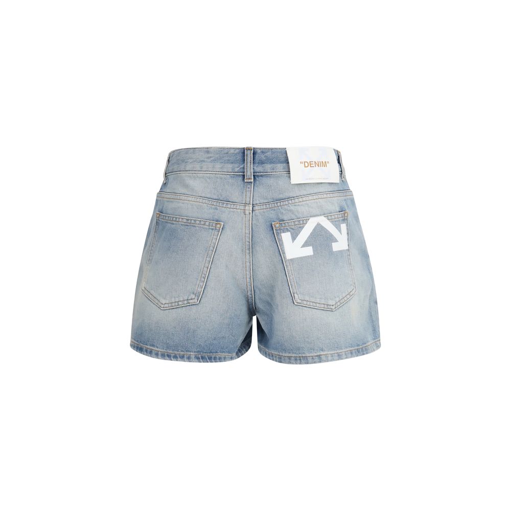 Off-White Blue Denim Shorts - The Doll Denim Shorts