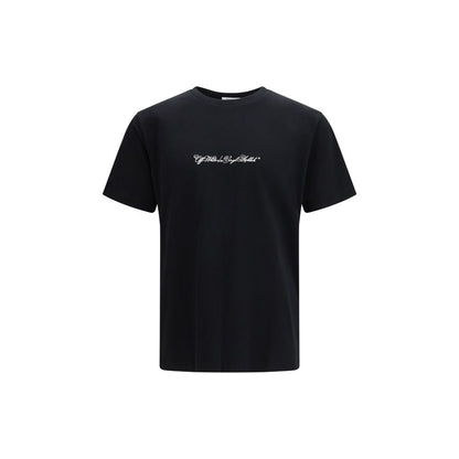 Off-White Black Cotton T-Shirt - Script Arrow Design