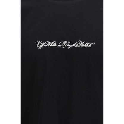 Off-White Black Cotton T-Shirt - Script Arrow Design