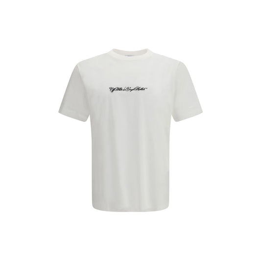 Off-White Script Arrow T-Shirt in White Cotton