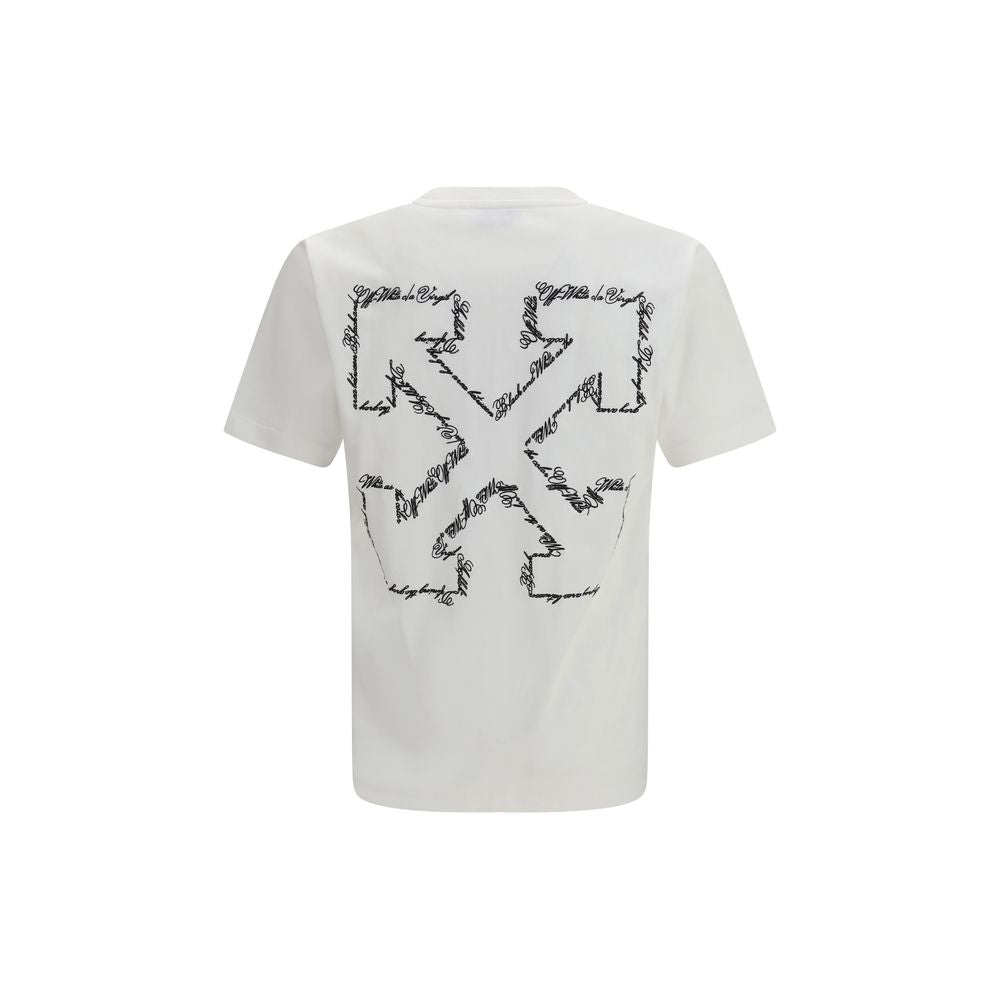 Off-White Script Arrow T-Shirt in White Cotton