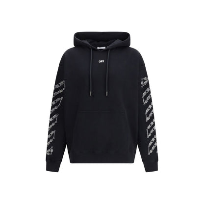 Off-White Black Cotton Sweatshirt - The Chain Araldic Arrow Skate Hoodie
