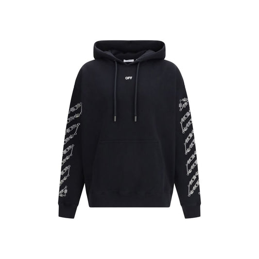 Off-White Black Cotton Sweatshirt - The Chain Araldic Arrow Skate Hoodie