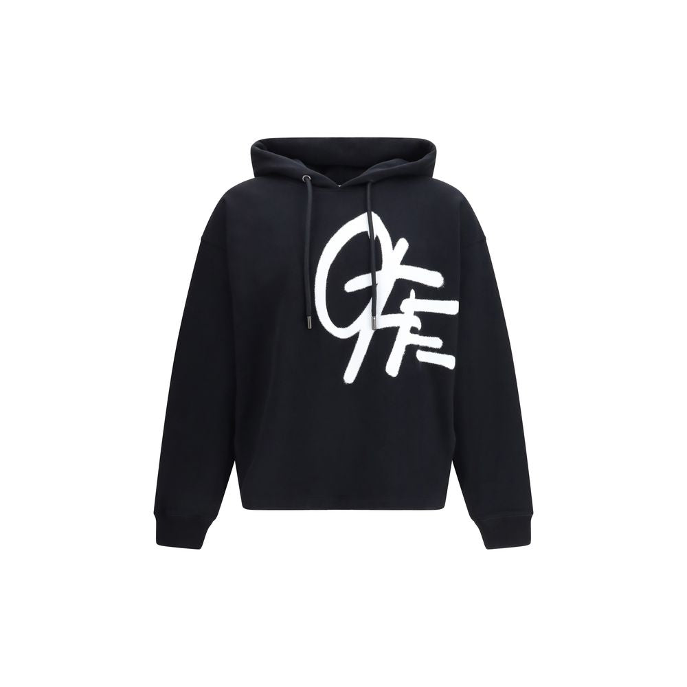 Off-White Black Cotton Sweatshirt: Shared Spray Hoodie