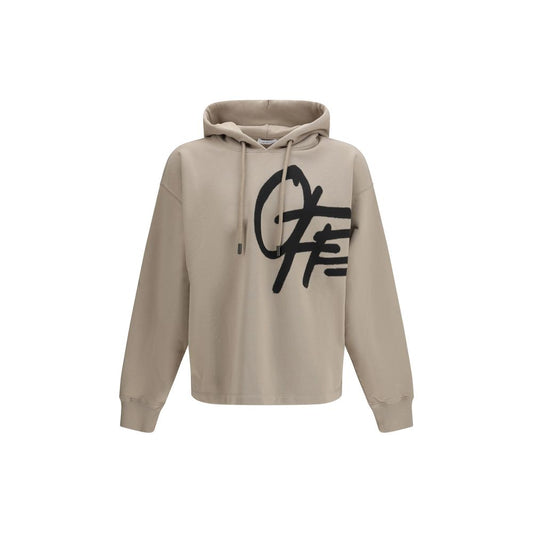 Off-White Beige Cotton Sweatshirt - Spray Logo Skate Hoodie