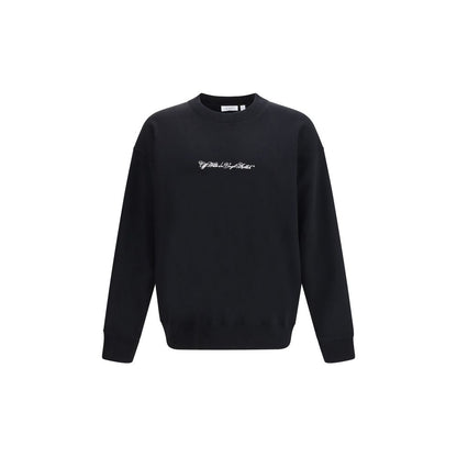 Off-White Black Cotton Sweatshirt - Script Arrow Crewneck