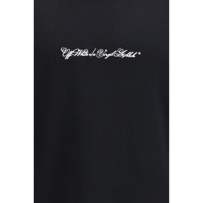 Off-White Black Cotton Sweatshirt - Script Arrow Crewneck