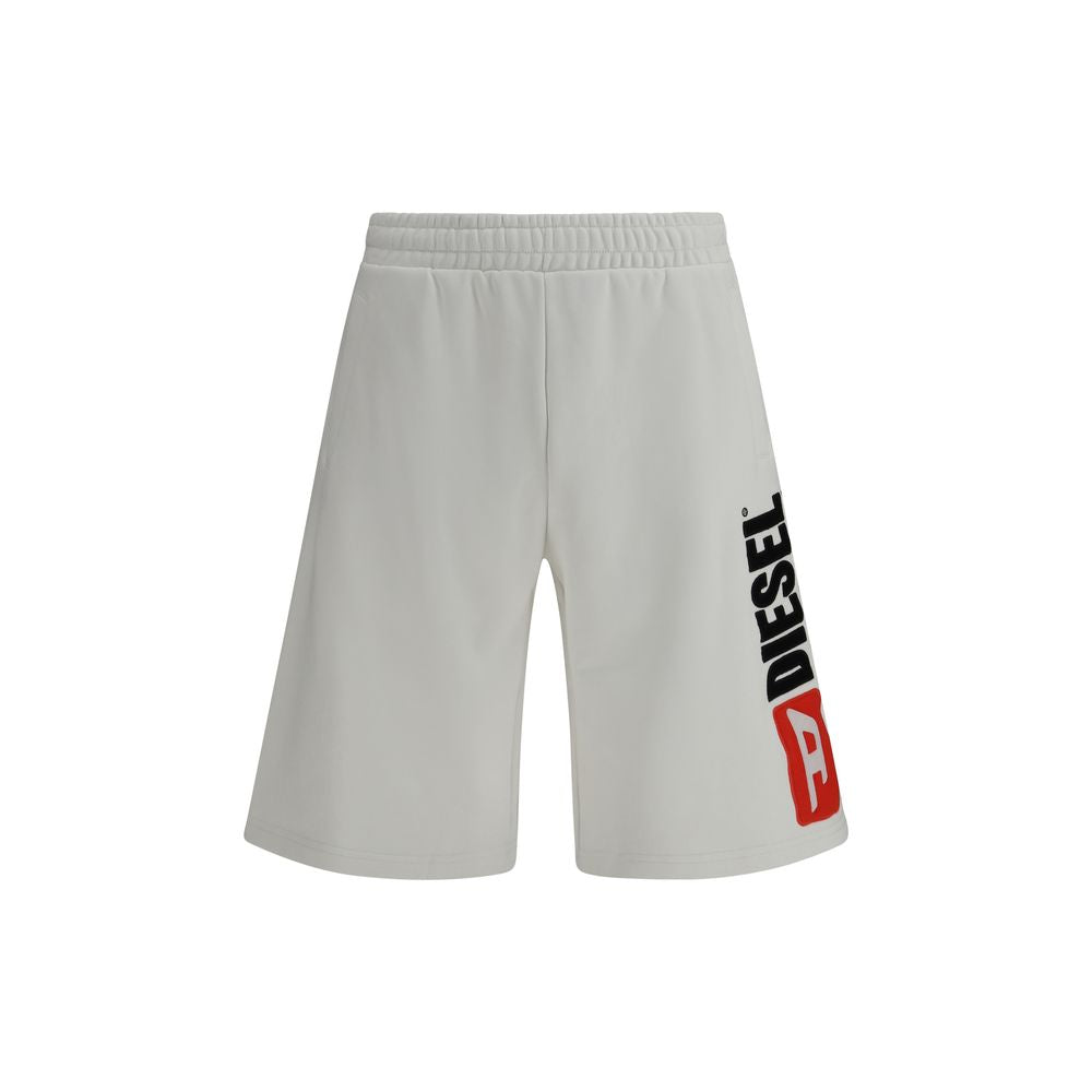 Diesel P-Crow-Div White Cotton Bermuda Shorts