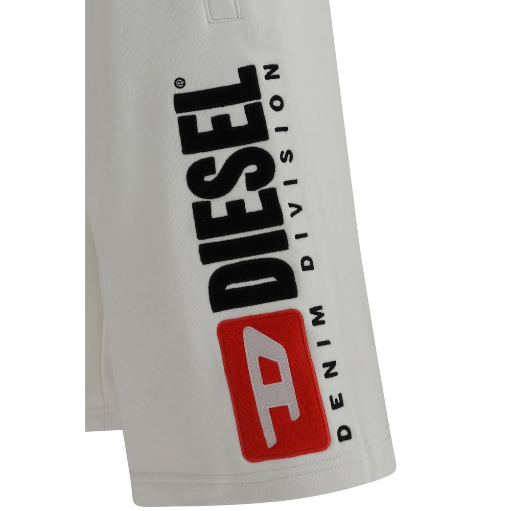 Diesel P-Crow-Div White Cotton Bermuda Shorts
