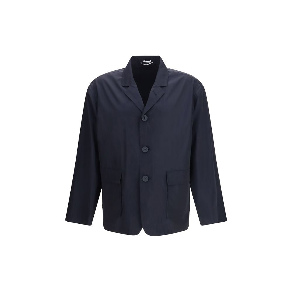 Thom Browne Blue Polyester Packable Logo Print Jacket