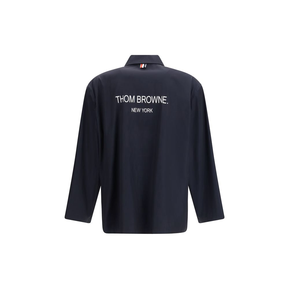 Thom Browne Blue Polyester Packable Logo Print Jacket