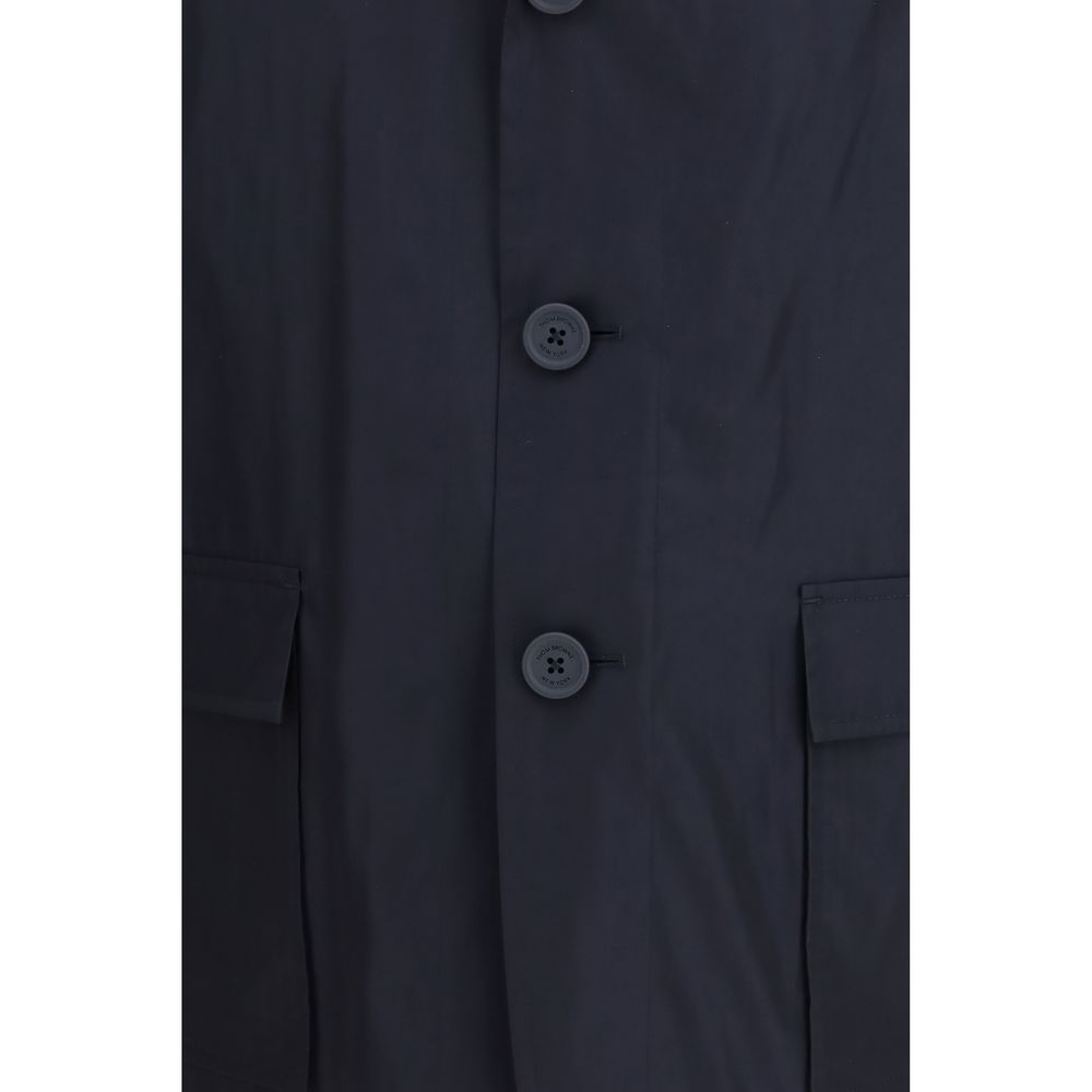 Thom Browne Blue Polyester Packable Logo Print Jacket