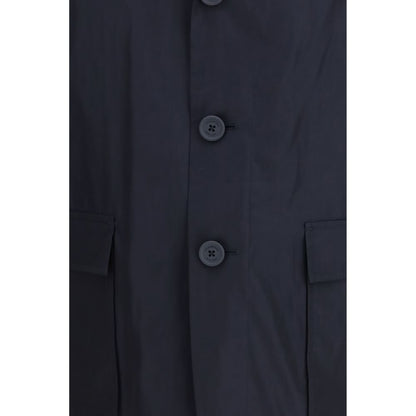 Thom Browne Blue Polyester Packable Logo Print Jacket