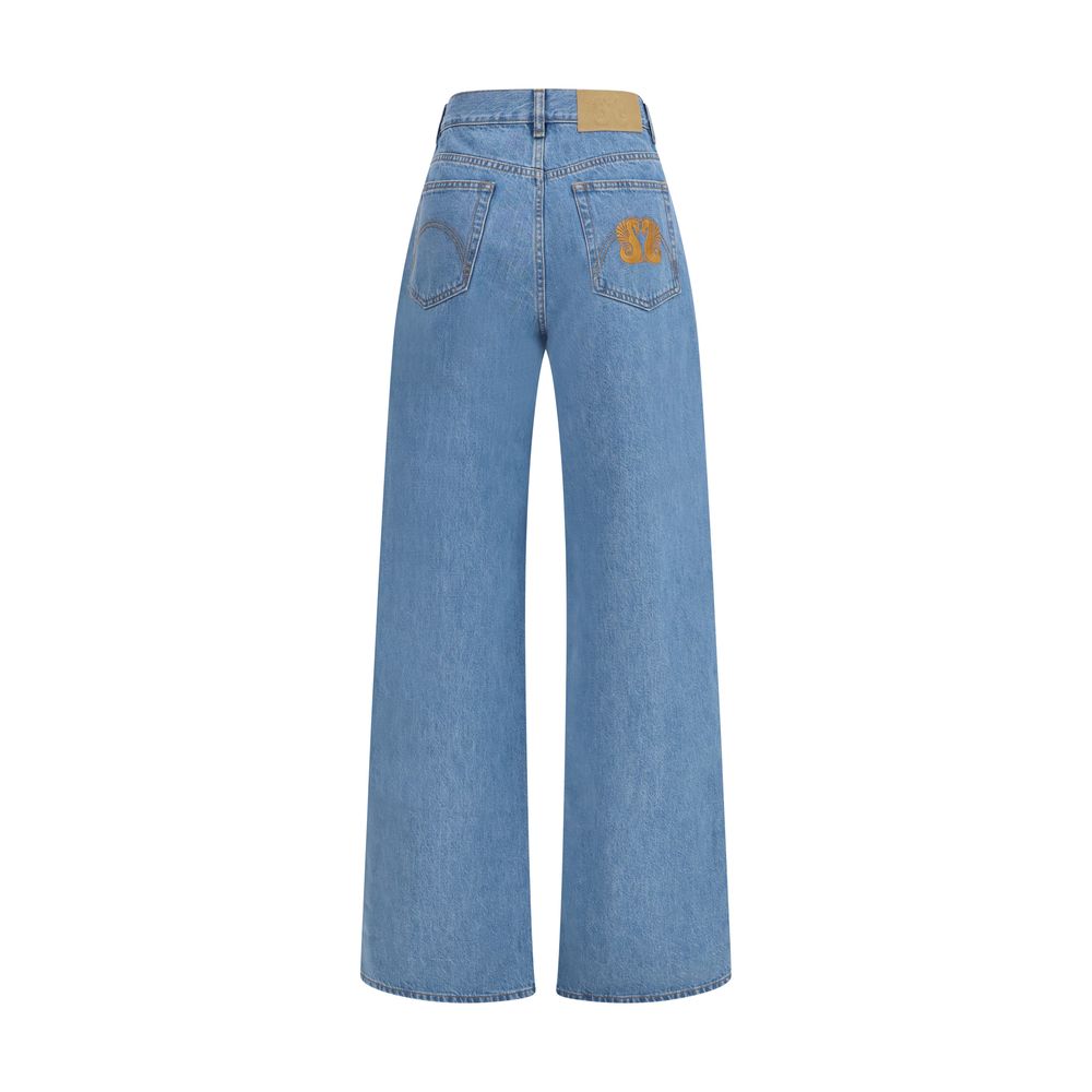 Blazé Milano Nariida Wide Leg Blue Cotton Jeans