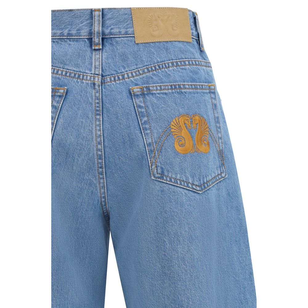 Blazé Milano Nariida Wide Leg Blue Cotton Jeans