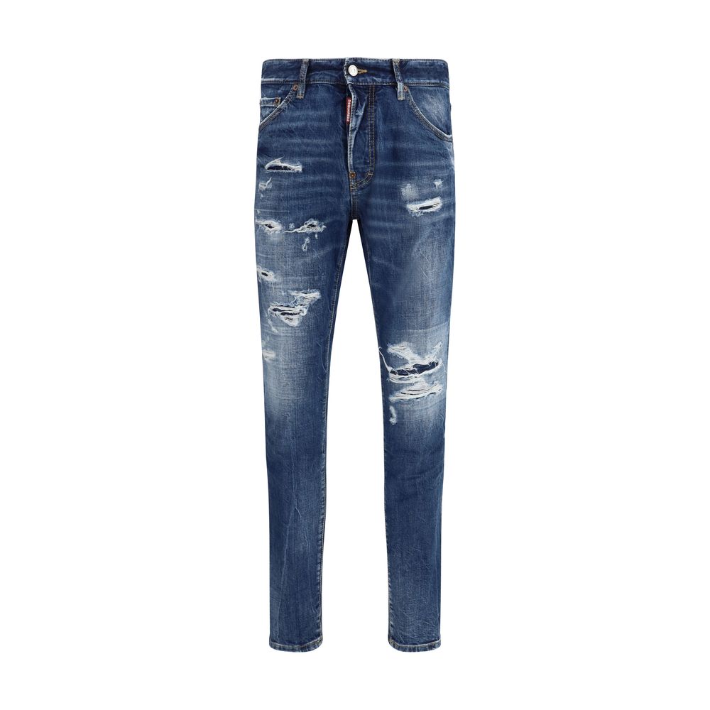 Dsquared² Teddy Blue Cotton Slim Fit Jeans