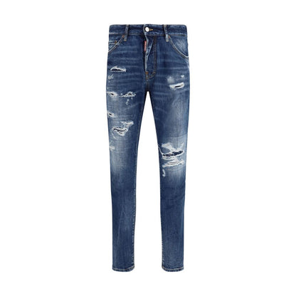 Dsquared² Teddy Blue Cotton Slim Fit Jeans