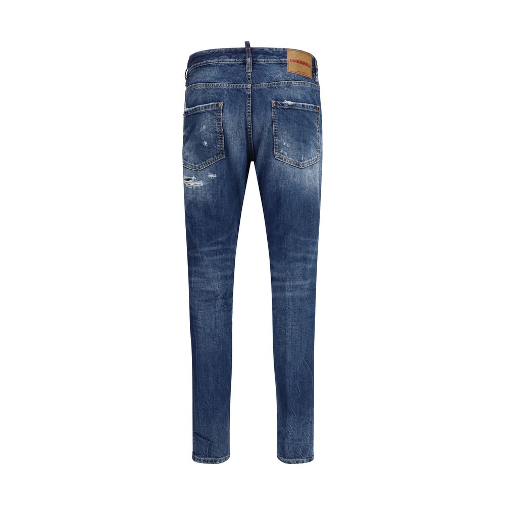 Dsquared² Teddy Blue Cotton Slim Fit Jeans