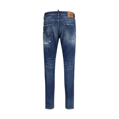 Dsquared² Teddy Blue Cotton Slim Fit Jeans