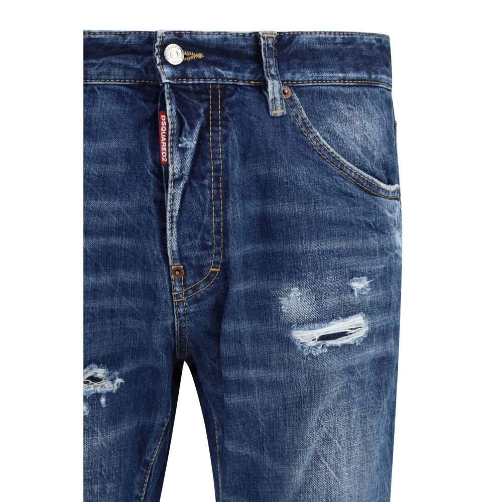 Dsquared² Teddy Blue Cotton Slim Fit Jeans