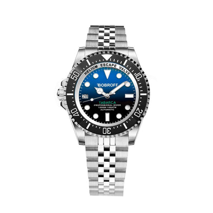 Bobroff Men's Silver Stainless Steel Sport Watch with Blue Dial