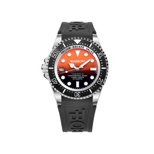 Bobroff Men's Automatic Sport Watch, Black Rubber Strap