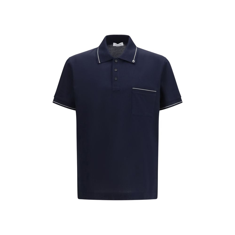 Ferragamo Gancini Blue Cotton Polo Shirt