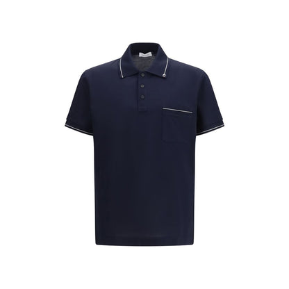 Ferragamo Gancini Blue Cotton Polo Shirt