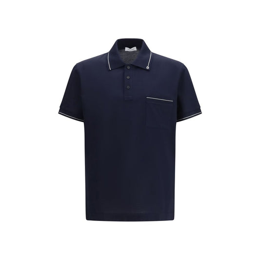 Ferragamo Gancini Blue Cotton Polo Shirt