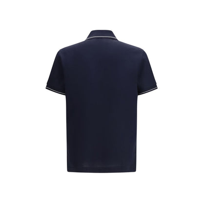 Ferragamo Gancini Blue Cotton Polo Shirt
