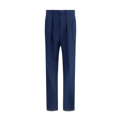 Tom Ford Blue Pleated Wool Dress Pants