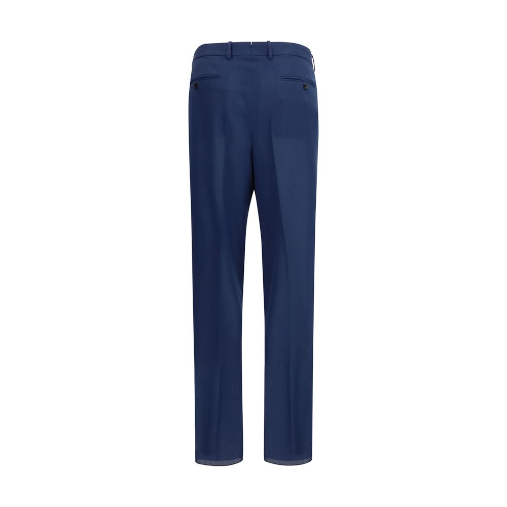 Tom Ford Blue Pleated Wool Dress Pants