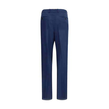 Tom Ford Blue Pleated Wool Dress Pants