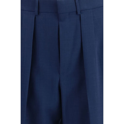 Tom Ford Blue Pleated Wool Dress Pants