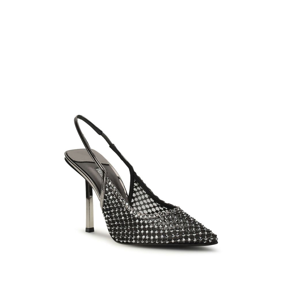 LE SILLA Black Nylon Pumps - Gilda