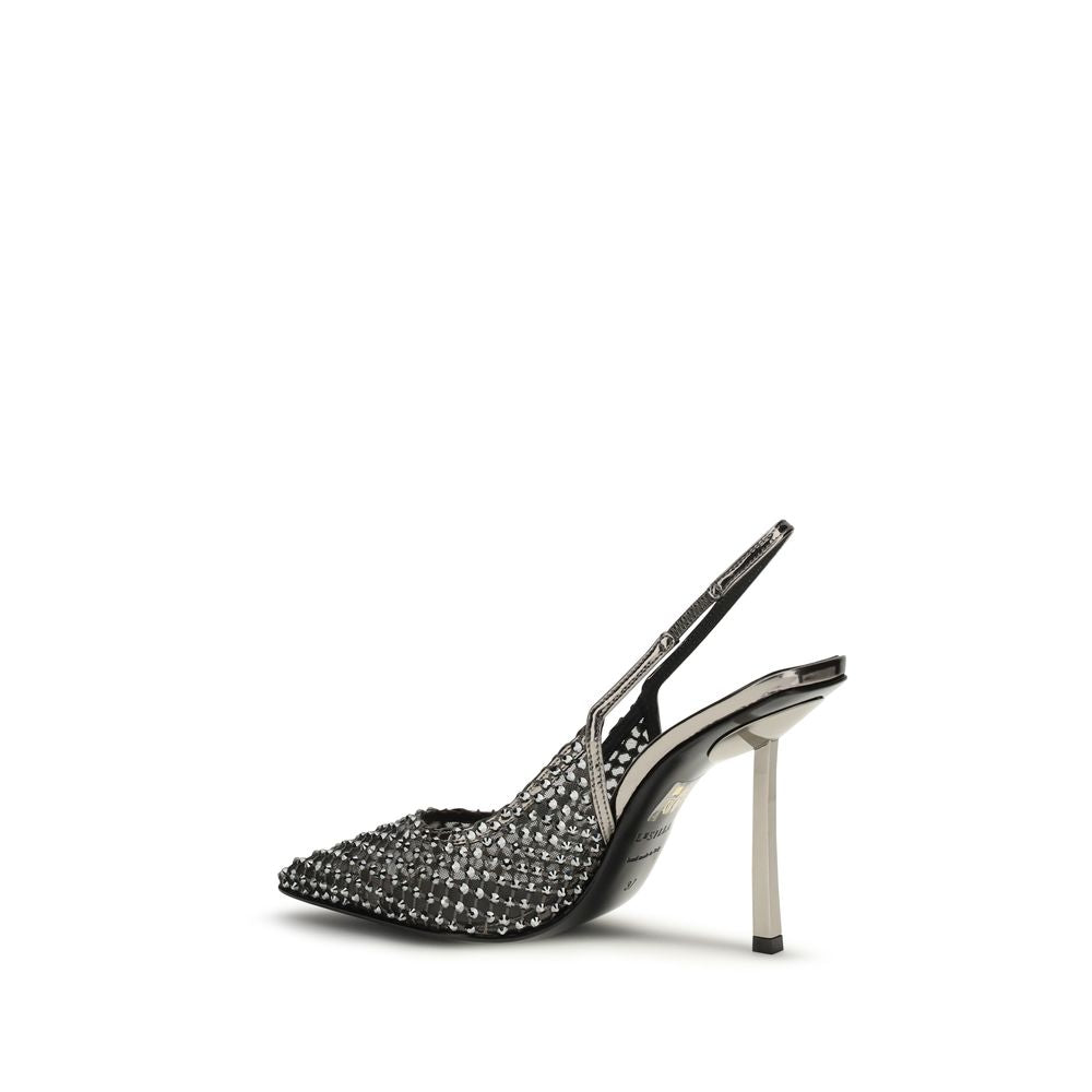 LE SILLA Black Nylon Pumps - Gilda