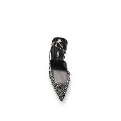 LE SILLA Black Nylon Pumps - Gilda