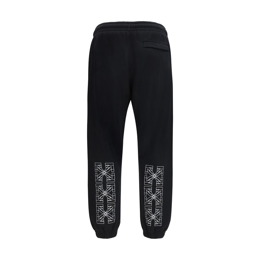 Off-White Black Cotton Joggers - Arrow Cuffed Sweatpants