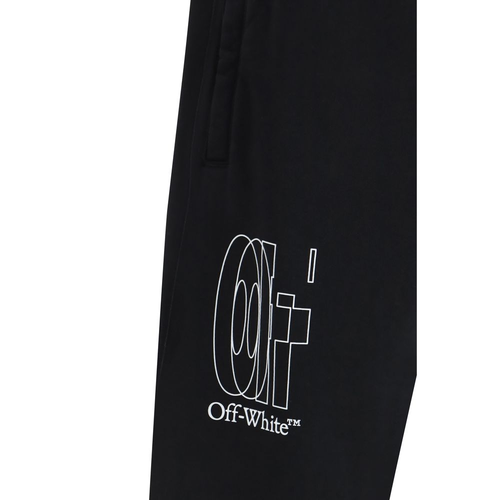 Off-White Black Cotton Joggers - Arrow Cuffed Sweatpants