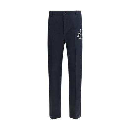 Gucci Blue Cotton Twill Pants: Contemporary Elegance Redefined
